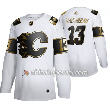 Calgary Flames Dresy Johnny Gaudreau 13 Adidas 2019-2020 Golden Edition Bílá Authentic - Pánské Calgary Flames Dresy Johnny Gaudreau 13 Adidas 2019-2020 Golden Edition Bílá Authentic - Pánské